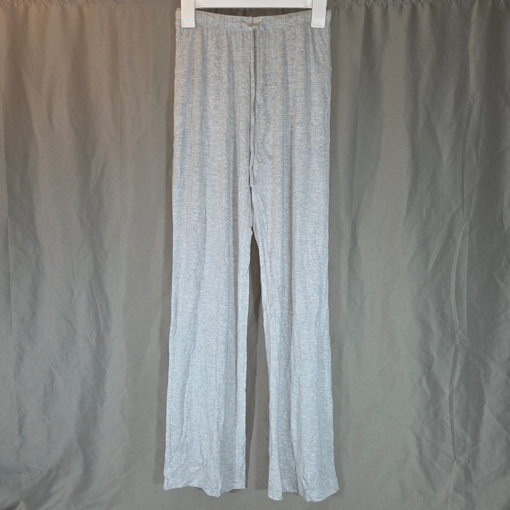 Auden Cloud Knit Sleep Pants Gray Heather Pajama Bottoms Wide Leg Medium NWT